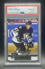 2005-06  FLEER ULTRA  SIDNEY CROSBY RC ROOKIE #251 GEM MINT PSA 10 AUTO 7