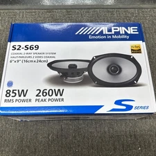 Alpine S2-S69, S Series 6x9" 2-Way Hi-Res Full Range Speakers Brand New