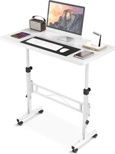 Small Standing Desk Adjustable Height, Mobile Stand up Desk with Wheels, 32 Inch