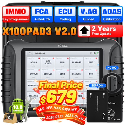 XTOOL X100PAD3 V2.0 IMMO Key Programmer Tool Auto Diagnostic Full System Scanner