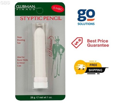 Clubman Jumbo Styptic Pencil, Treat and Seal 1 Ounce (pack of 1), White 1 Oz