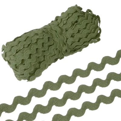 30 Yard Rick Rack Trim Ribbon, 1/2 Inch Wave Sewing Bending Fringe Trim Green