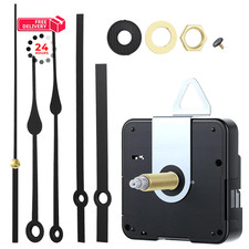 Clock Mechanism Replacement, Quartz Shaft Length 1-1/5 inch, Black