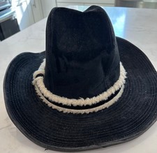 Vintage Cowboy Hat Faux suede and sherpa band size large