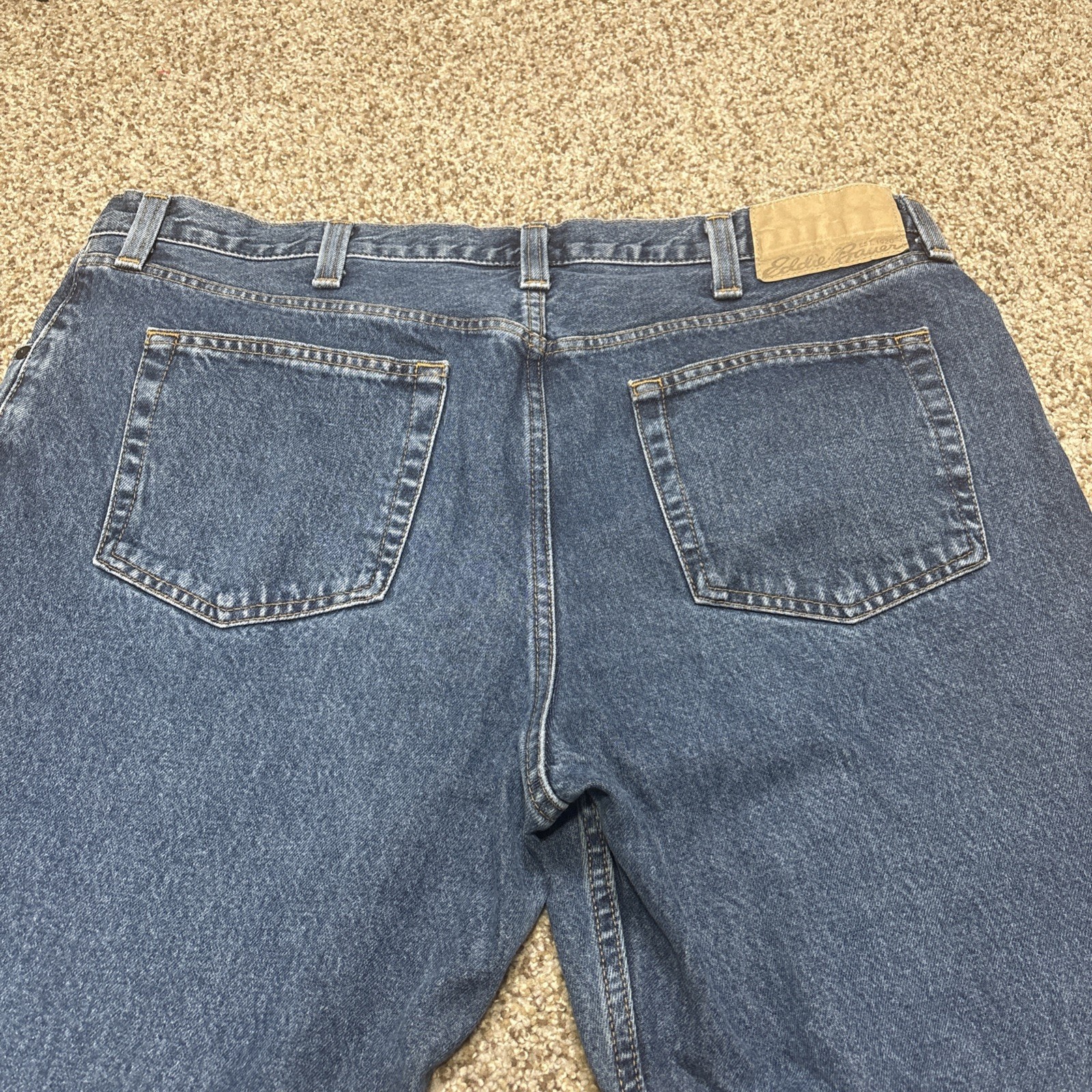 Eddie Bauer Jeans Men 40x30 Blue Denim Relaxed Fit Straight (40x29) - View 14