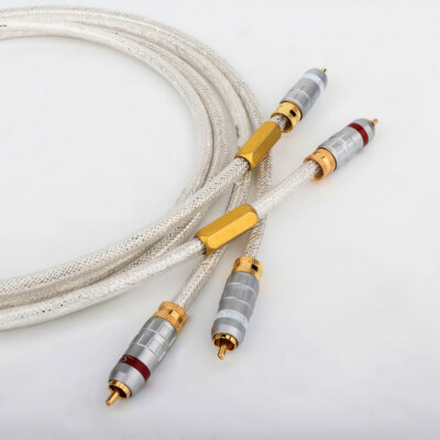 QED 6N OCC Silver Plated HiFi RCA Cable AMP Audio Signature Interconnect Cord