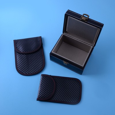 Car Key Signal Blocker Faraday Box with 2pcs Signal Blocker Blocking Pouch Bag