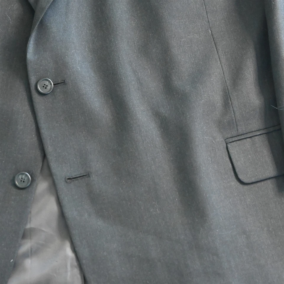 Botany 500 56PT Portly Gray Wool Cashmere Mens Blazer Jacket Sport Coat - Image 3 of 4