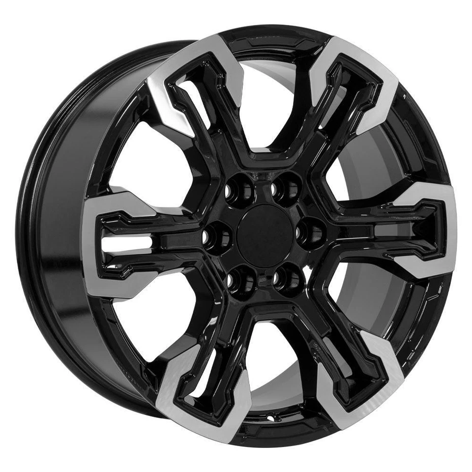 20" Black 14089 Wheels, 275/55r20 Tires Set Fits Sierra Yukon Escalade - Image 3 of 4