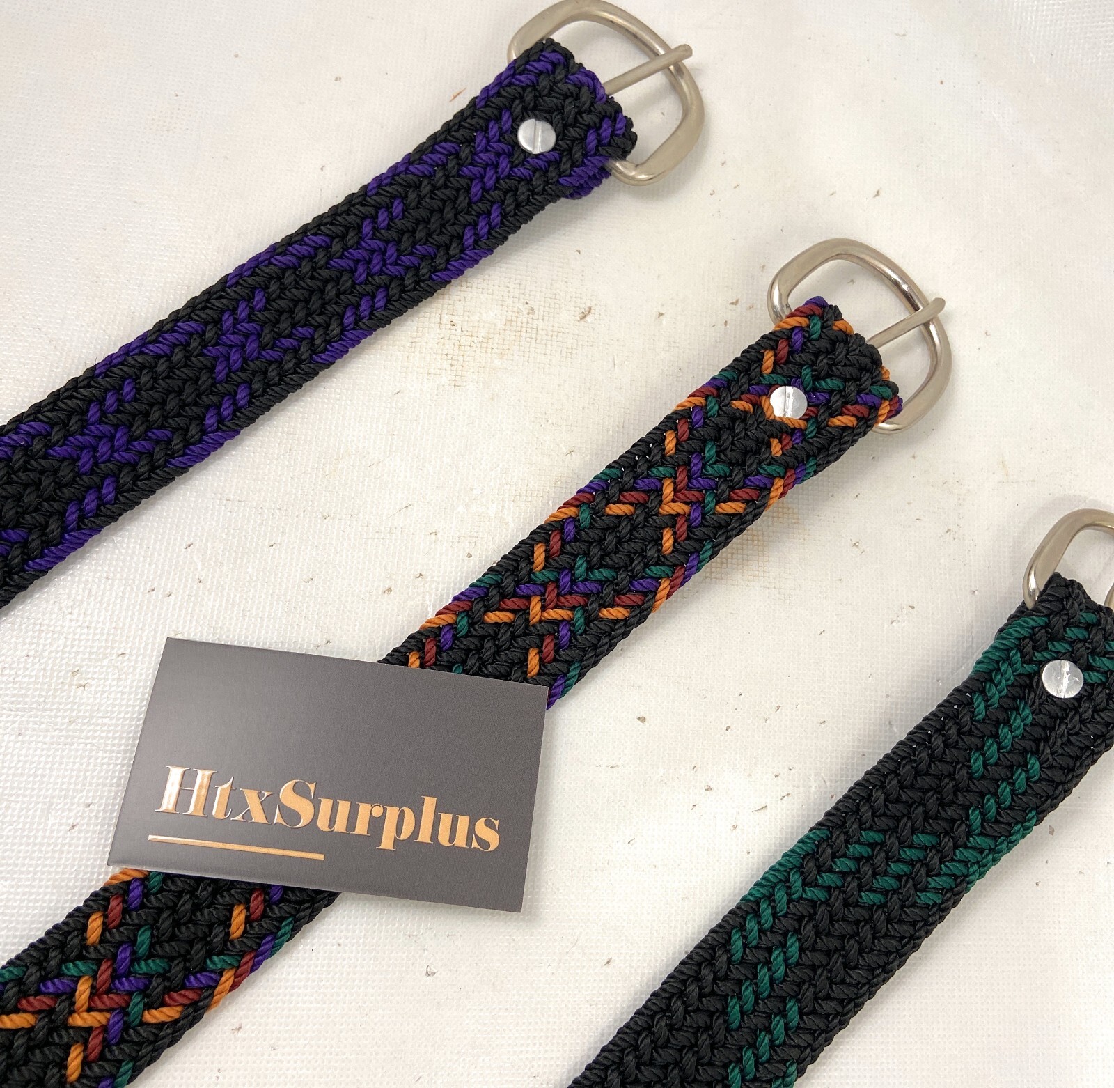 🌟Vintage Nocona Braided Nylon Paracord Western Belt, Washable