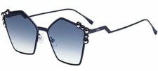 NEW FENDI Can Eye FF 0261 PJP/08 C Fashion Sunglasses Blue / Blue Gradient Lens
