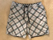 EUC Mens Quicksilver Blue Plaid Board Shorts Sz 38