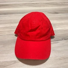 Gelante Blank Strapback Cap Hat Red Canvas Adjustable Retro Light Weight EUC