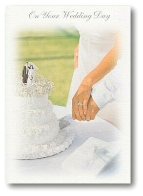Die Torte anstechen - Hochzeitstagskarte mit Bibeltext - Psalm 37,5 - EB8083