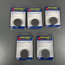 Magnet Source Ceramic Magnets 1-1/2 Dia. 3/16 Thick 2 Pk - 07041 - LOT OF 5