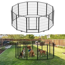40" 12 Panel Dog Playpen Portable Pet Play Pen Puppy Exercise Fence Kennel Yard