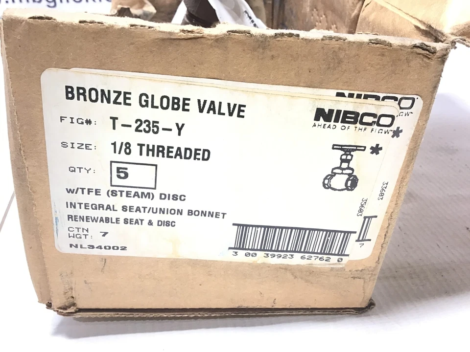 Nibco 1/8 in NPT T-235-Y Globe Valve - Bronze, Class 150, 039923627629 - Image 3 of 4