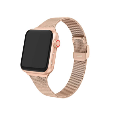 Schlank Edelstahl Mesh Armband für Apple Watch 11 10 9 8 7 6 5 4 SE 3 2 40-46mm