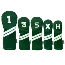 Sunfish Green and White Leather golf headcover 5 piece set DR FW FW HB HB 