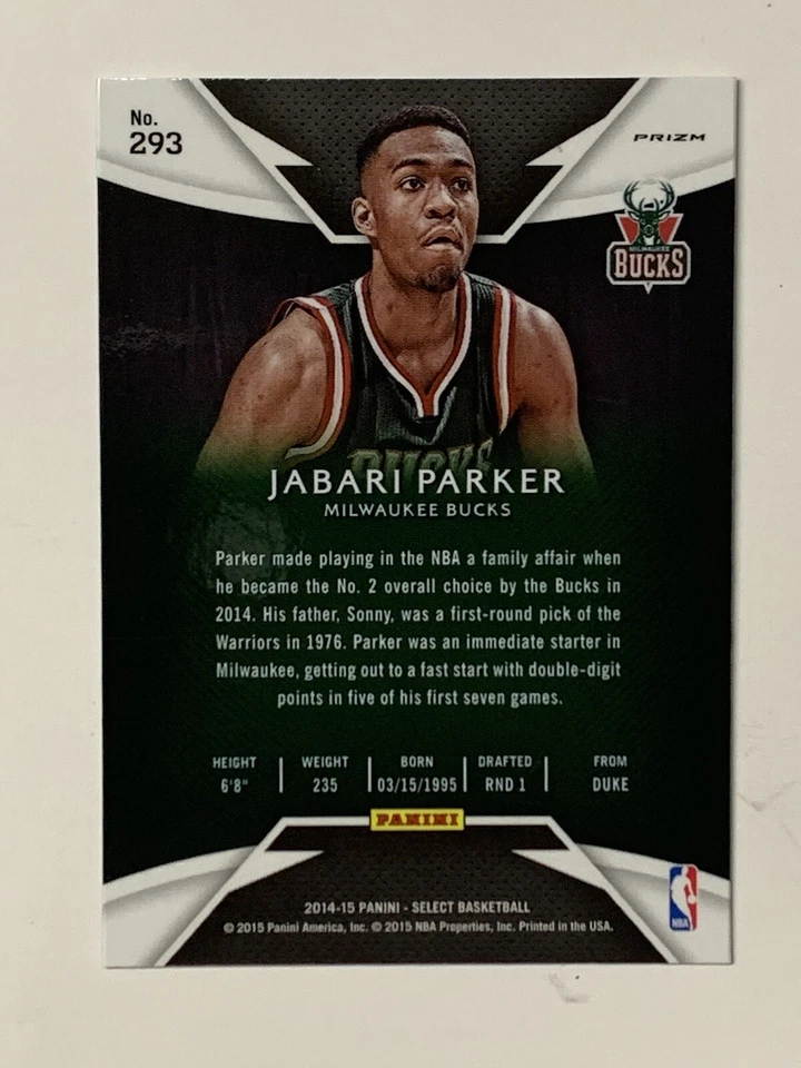 Jabari Parker 2014 Panini Select Courtside Silver Prizm RC #293 Celtics como nuevo Foto 2 de 2
