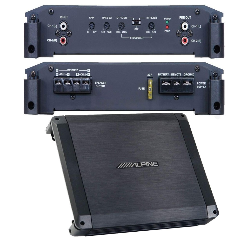 2-канальный автомобильный аудиоусилитель Alpine И НАБОР 6-1 2 компонентных динамиков МОЩНОСТЬЮ 300 Вт