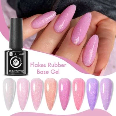 Rubber Base Coat Nail Gel Polish Flakes Cover UR Sugar® French Manicure UV LED