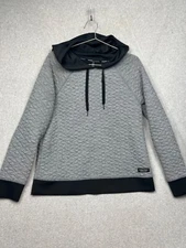 Calvin Klein Performance Pullover Hoodie Quilted Sweatshirt Womens L Hiking*
