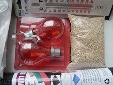 Kit de inicio para incubadora de pollitos bebé (pollitos, patitos, codornices) lámpara de calor, alimentación grande.