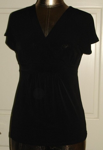 Merona Womens Size S Chest 32 Black V 