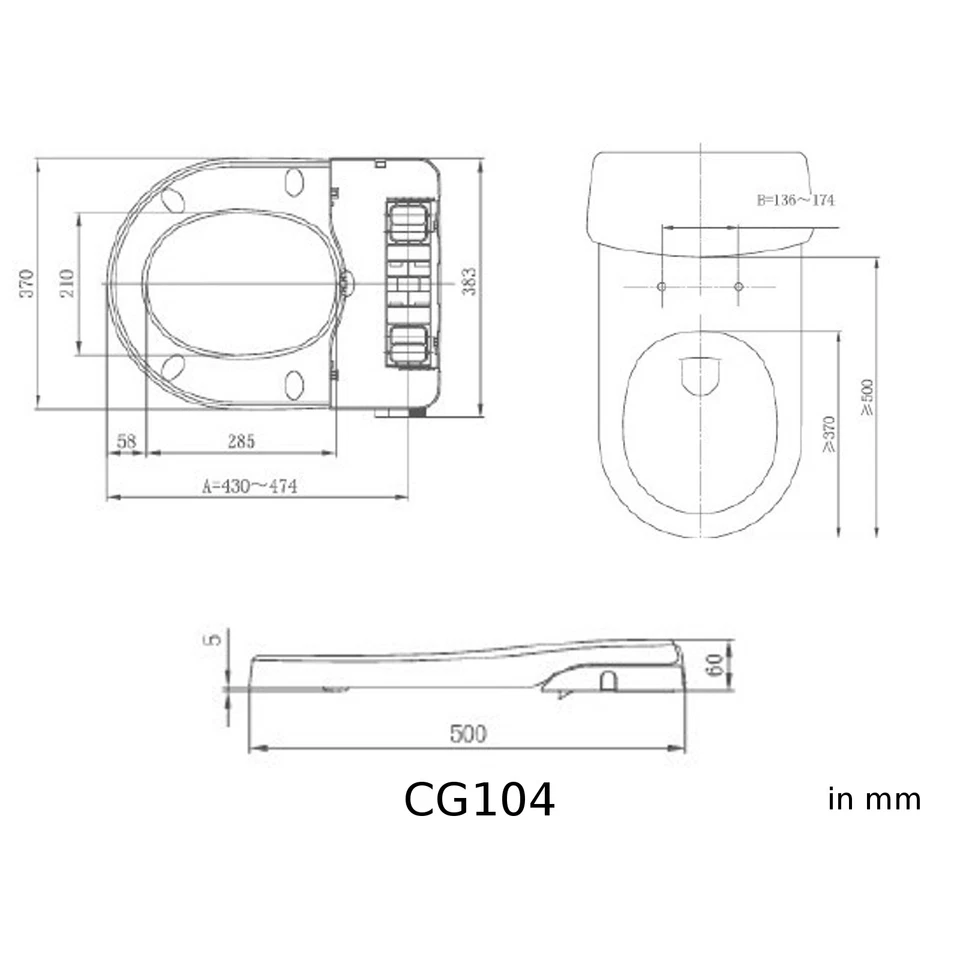 Dusch WC Deckel Sitz Absenkautomatik Aufsatz Bidet Taharet Toilette D-Form - Bild 2 von 4