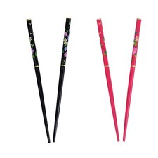2 Sets of Wooden Hair Chopsticks with Flowers Motique Accessories