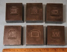 1921-23 * E F G K S W 6 Diff LETTER WATCH FOB STEEL STAMPING DIES Robbins RB563