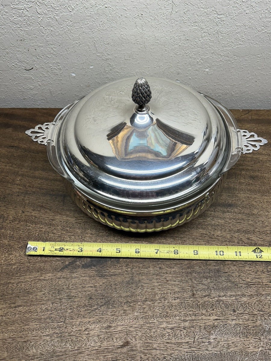 Vtg. Sheffield Silver Company Silverplate Covered Casserole Dish w