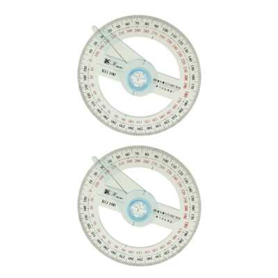 2Pc 10cm Plastic 360 Degree Pointer Protractor Angle Ruler ...