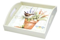 Certified International Herb Garden 4-tile Square Wood Tray With Handles, 12.75- on sale Certified International Herb Garden 4-tile Square Wood Tray With Handles, 12.75- on sale