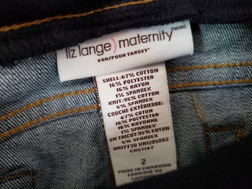 NWT LIZ LANGE Maternity Women's 2 Blue Cotton Polyester Spandex Bootcut Jeans - Picture 3 of 4
