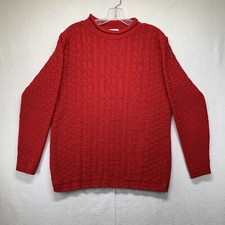 Vintage Women's Sweater Bobbie Brooks Large 100% Acrylic Made In USA Red