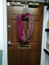 Unbranded Women's Large Maroon & Beige Infinity Scarf Wrap One Size Colorful Fun