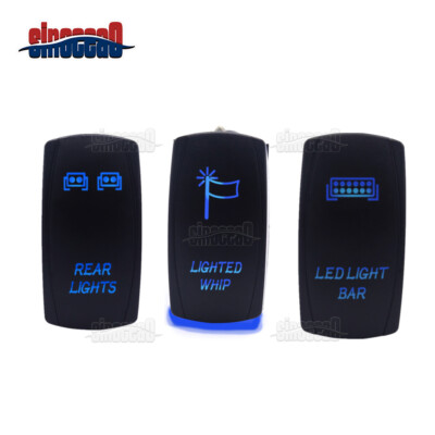 LED LIGHT BAR + FLAG WHIP +REAR Rocker Switch For Polaris Ranger RZR 900 XP 1000