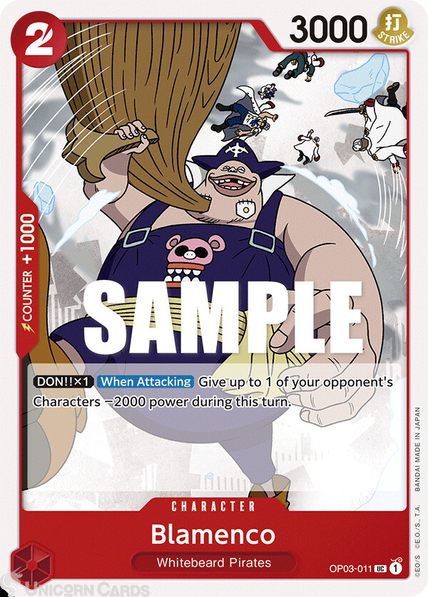 OP03-011 Blamenco :: Uncommon One Piece TCG Card :: OP03: Pillars of Strength ::