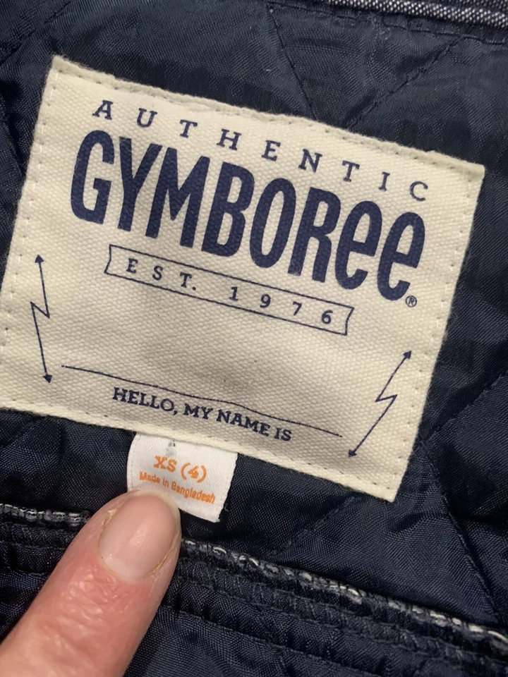 Chaqueta acolchada con botones Gymboree auténtica para niños talla juvenil 4 XS aspecto de mezclilla Foto 3 de 4