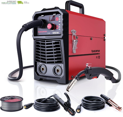 ARCCAPTAIN 130A MIG Welder, 110V Flux Core MIG Welder/Lift Tig/Stick 3 in 1 Weld