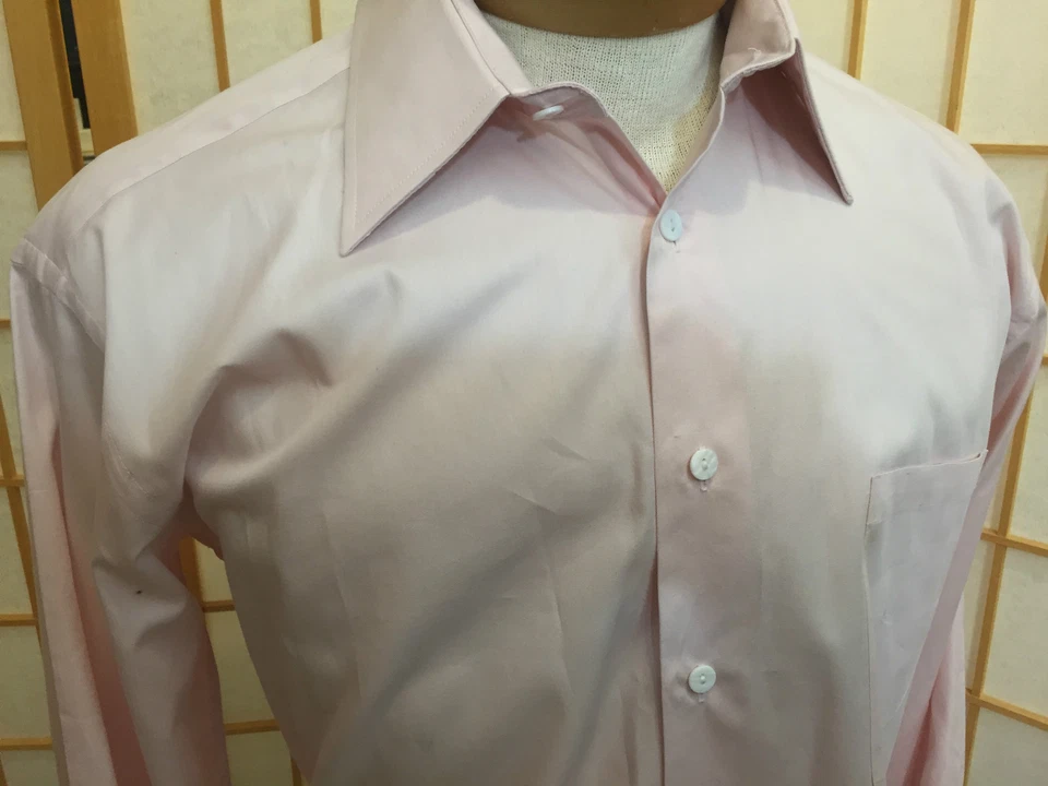 Camisa de vestir de manga larga de algodón rosa Jhane Barnes para hombre talla 15 1/2 32 33 Foto 2 de 4
