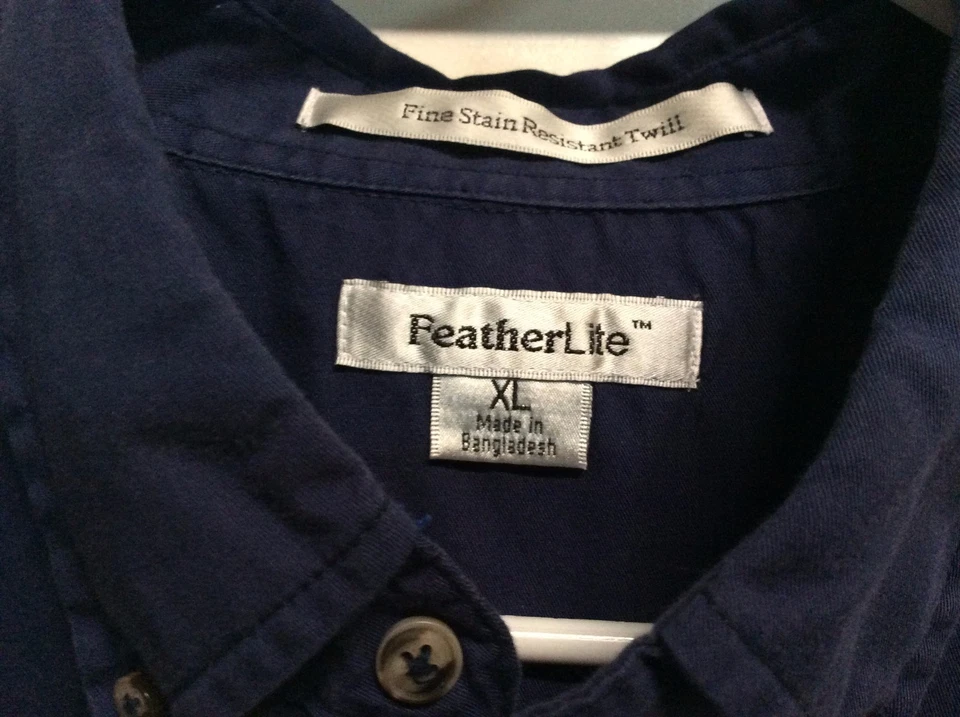 FEATHER LITE Short Sleeve Stain-Resistant Twill Shirt Blue Men's Size XL EMT EMS - Image 3 of 4