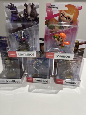 Nintendo Amiibo Super Smash Bros Inkling Wolf Ganondorf Chrom Simon Neu OVP 