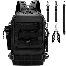 Fishing Tackle Backpack Storage Bag Fishing Gear Bags with Rod Holder / Plier 