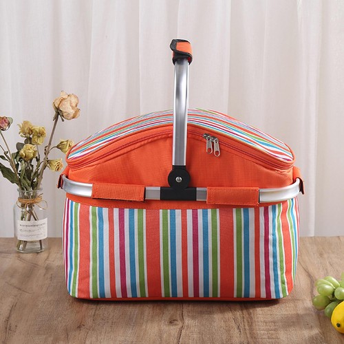 30L Cooler Picnic Folding Basket Insulated Bags Cooler Basket Picnic Camping - Picture 9 of 12