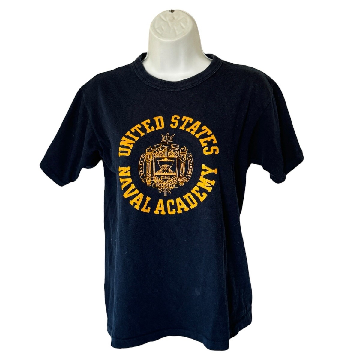 Vintage 70s 80s Champion United States Naval Academy T Shirt Navy
