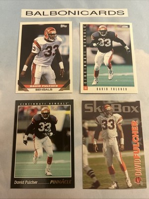 David Fulcher 4 Card 1993 Lot Topps Skybox Score Pinnacle Free Shipping! NM+