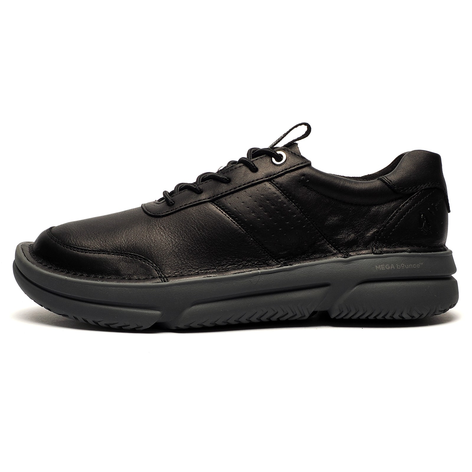 Hush Puppies Baylor Mens Leather Shoes Smart Casual Comfort Sneakers Black
